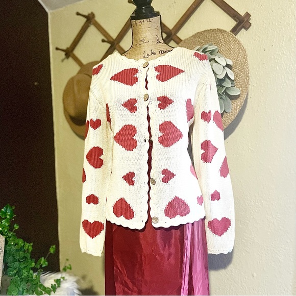 Norm Thompson Sweaters - Vintage Norm Thompson Knit Heart Pattern Sweater